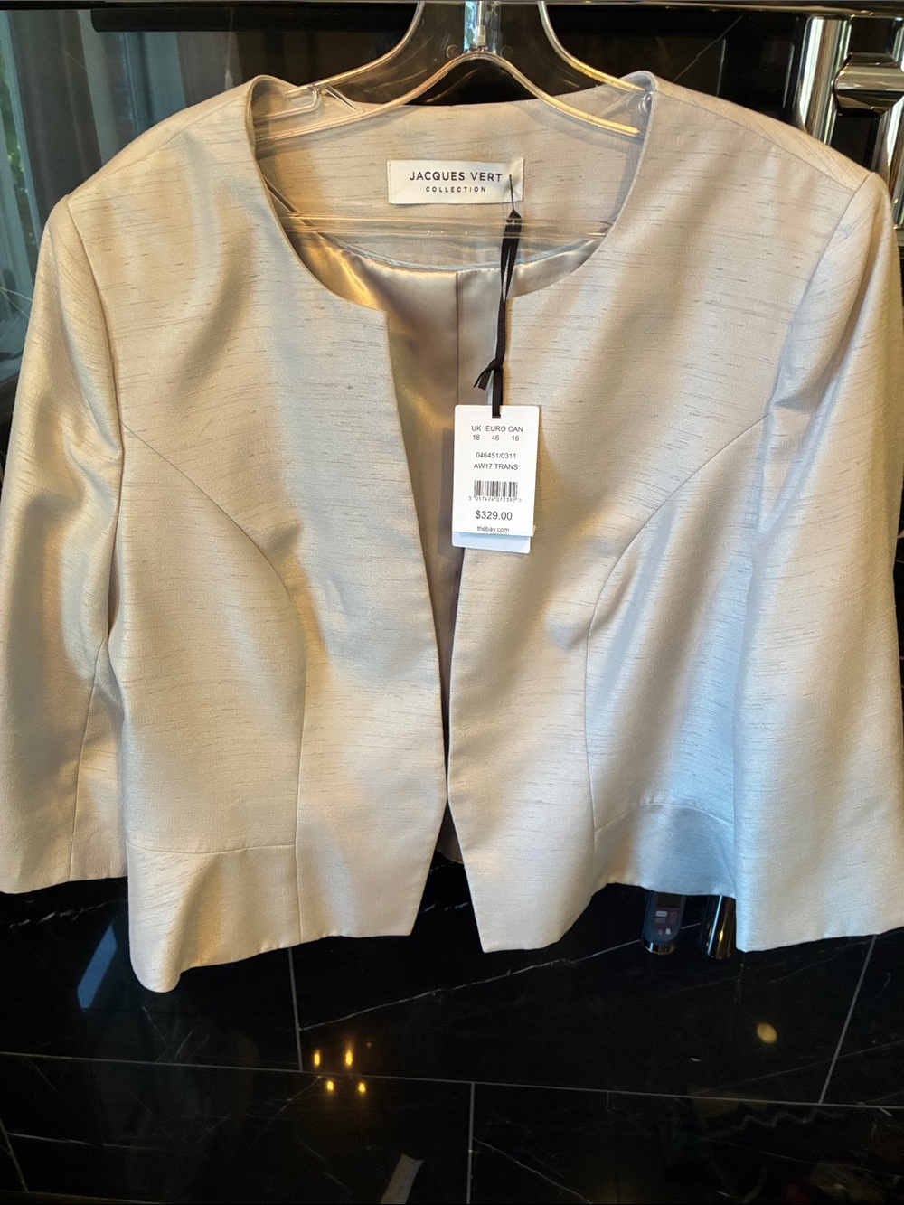 Jacques Vert Collection Silver-Light Grey Evening Jacket